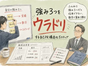自己PR構造化｜強み3つを実績で裏取り