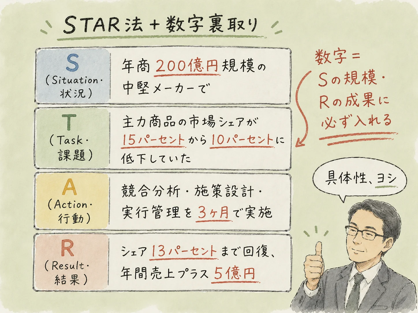 STAR法+数字裏取り