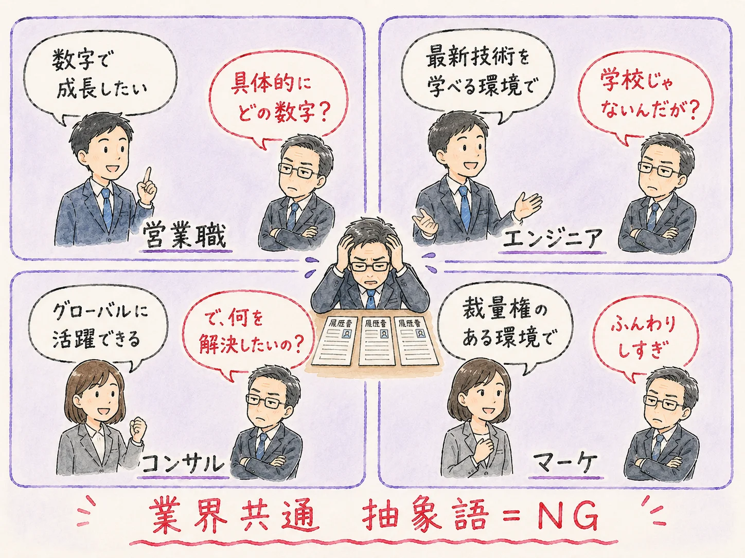業界別NG志望動機
