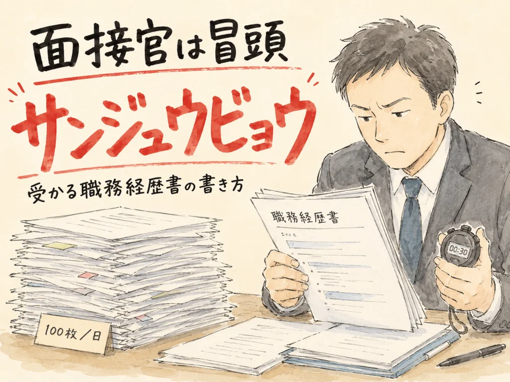 面接官は最初の30秒で職務経歴書を読む