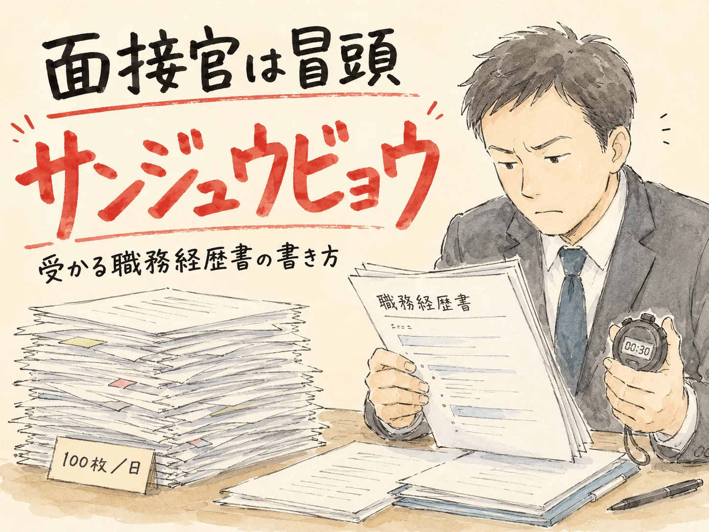 面接官は最初の30秒で職務経歴書を読む