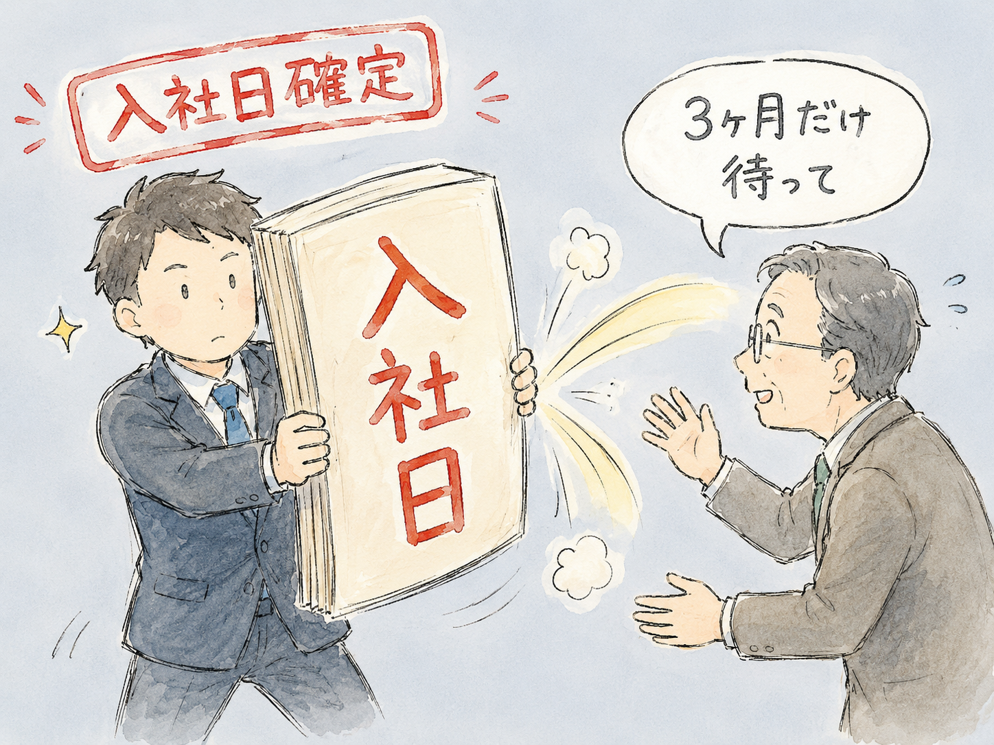 期間延長の罠を入社日で抜ける