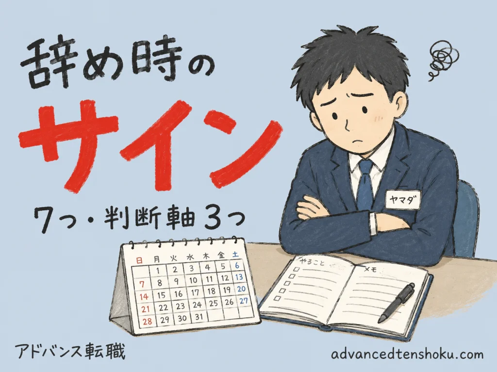 辞め時のサイン7つ｜転職タイミングを見極める3つの判断軸