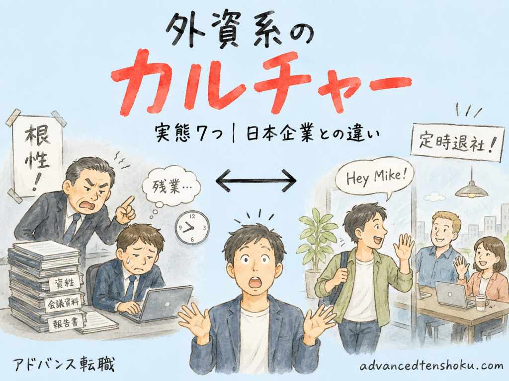 外資系カルチャーの実態7つ｜日本企業から転職して初めて気づく職場の違い のアイキャッチ
