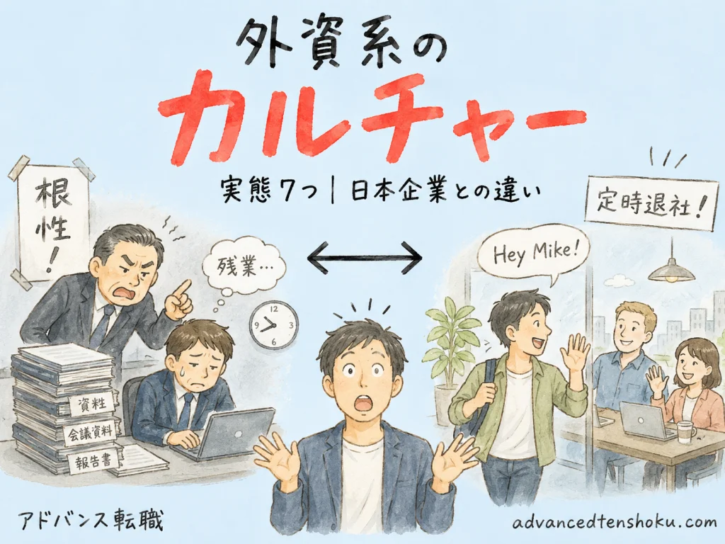 外資系カルチャーの実態7つ｜日本企業から転職して初めて気づく職場の違い のアイキャッチ