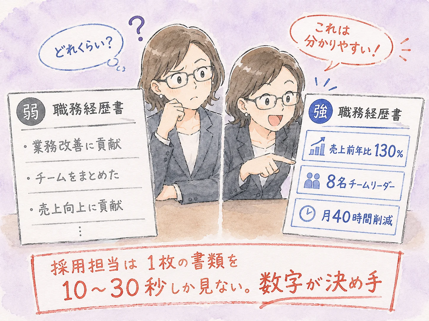 職務経歴書の数字化テクニック｜書けない人でも使える変換フレーズ5選 の挿絵2