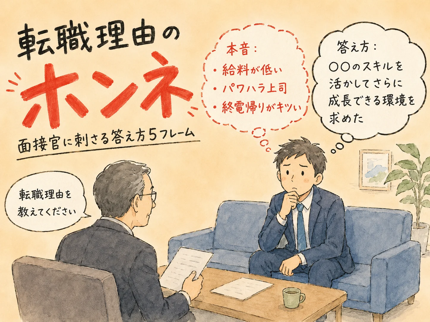 転職理由の答え方｜面接官が一発でOKを出す5つのフレーム のアイキャッチ