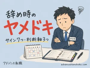 辞め時のサイン7つ｜転職タイミングを見極める3つの判断軸 のアイキャッチ