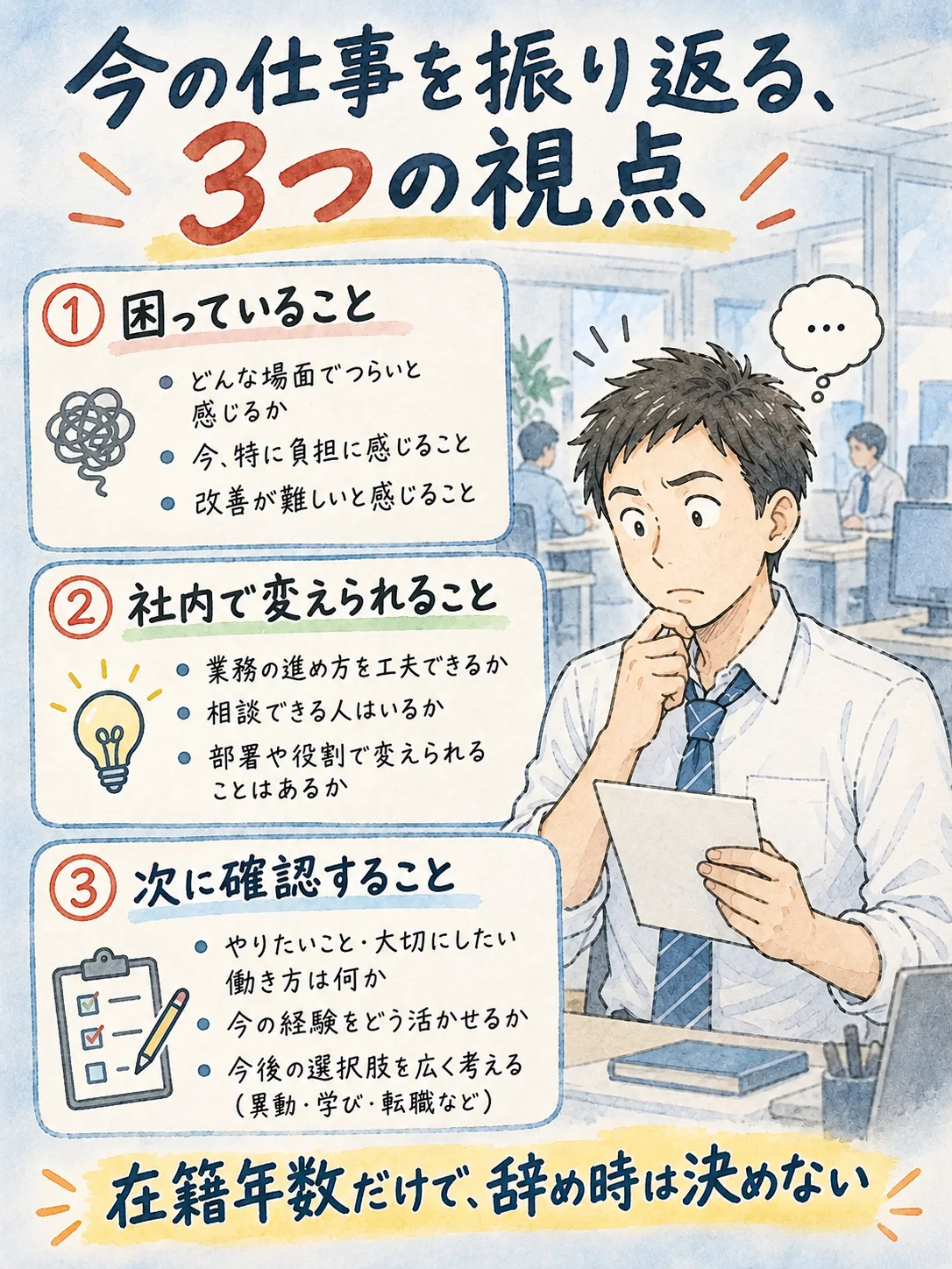 今の仕事を振り返る3つの視点