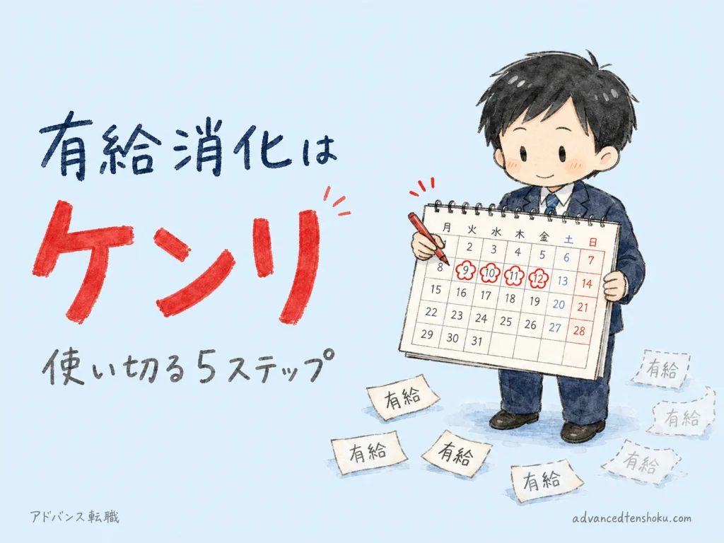 退職時の有給消化を使い切る5ステップ｜拒否されたときの対処法 のアイキャッチ