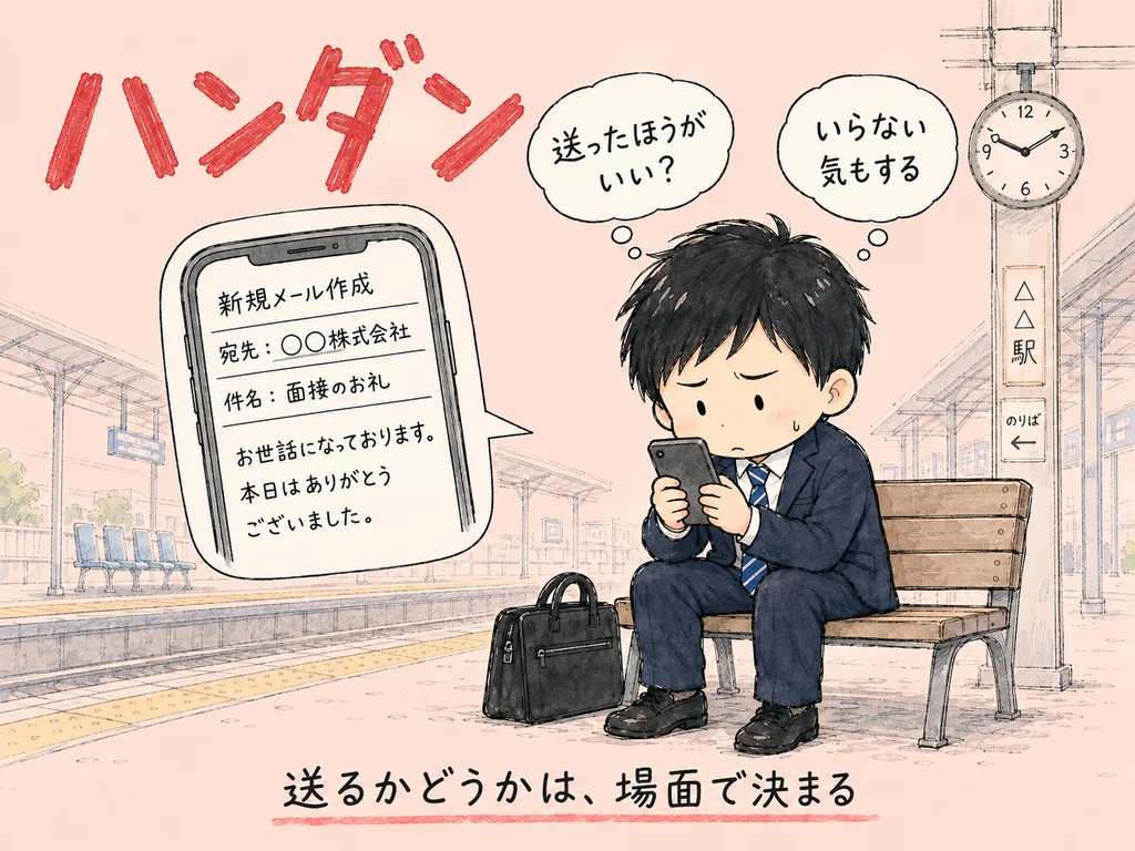 面接後のお礼メールは必要か｜送る判断基準と例文3パターン のアイキャッチ