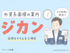 外資系面接の時差を間違えない｜案内メールで確認する５項目 のアイキャッチ