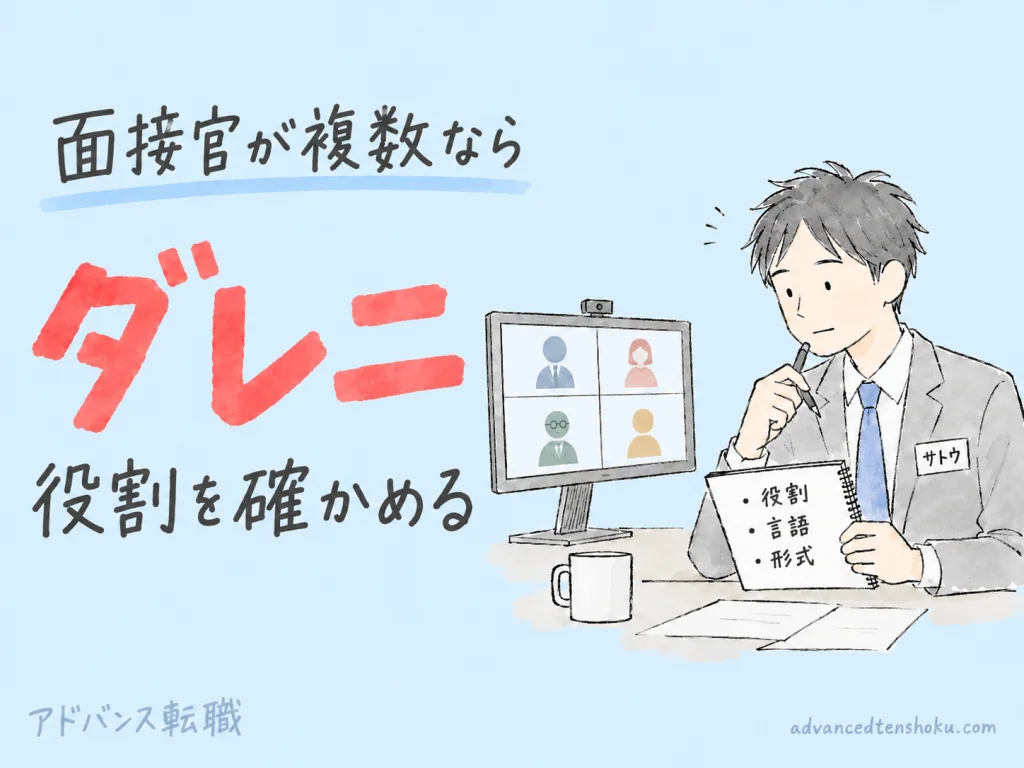 外資系で面接官が複数いるとき｜役割の確認と回答の向け方 のアイキャッチ