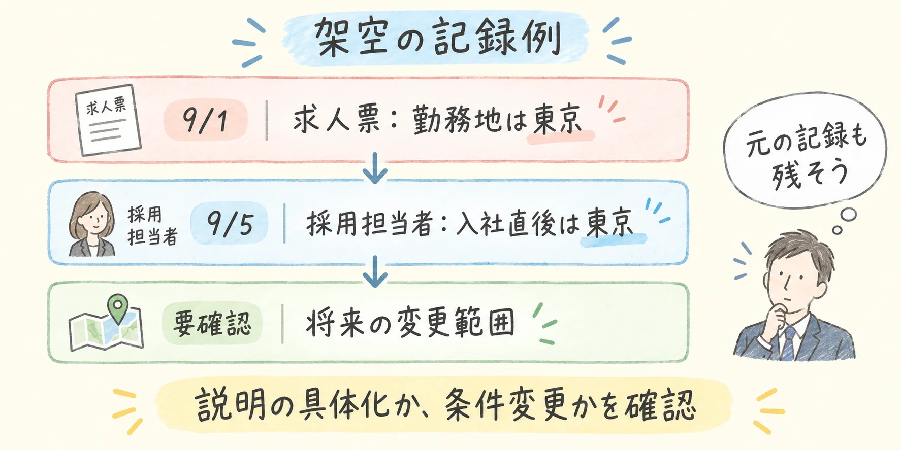 転職求人の比較メモ｜応募時の条件と変更点が残る５つの項目 の挿絵3